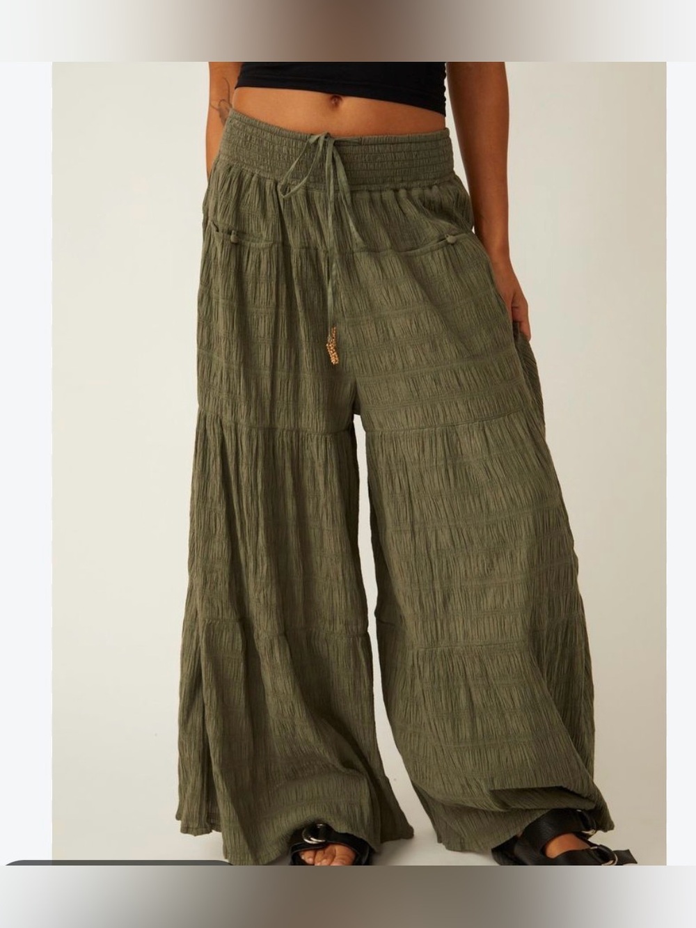 Free People In Paradise Wide Leg Pants XS Olive Green